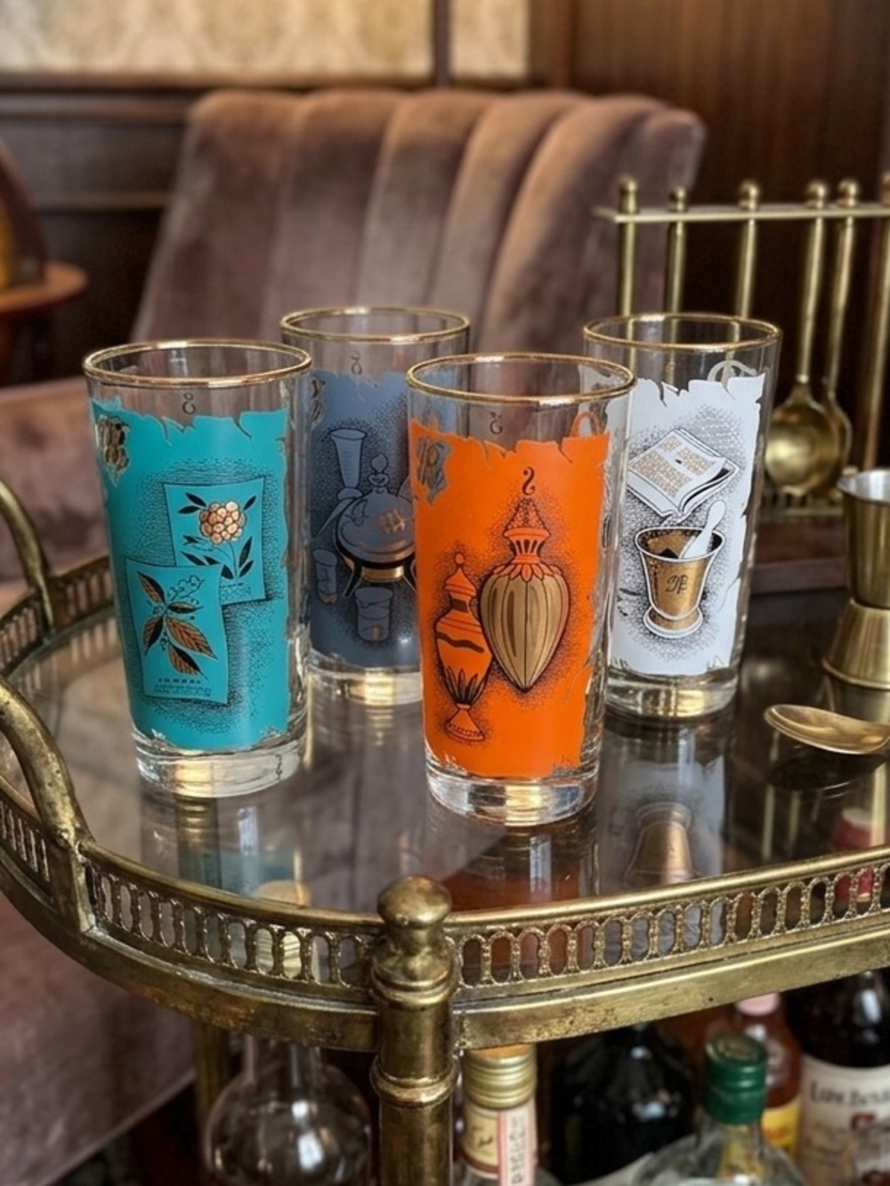 Vintage MCM Libbey Apothecary Glasses - Set of 4